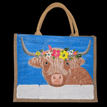 Dana's Uncommon Glass Dana's Uncommon Glass - Brown Highland Cow Tote Bag